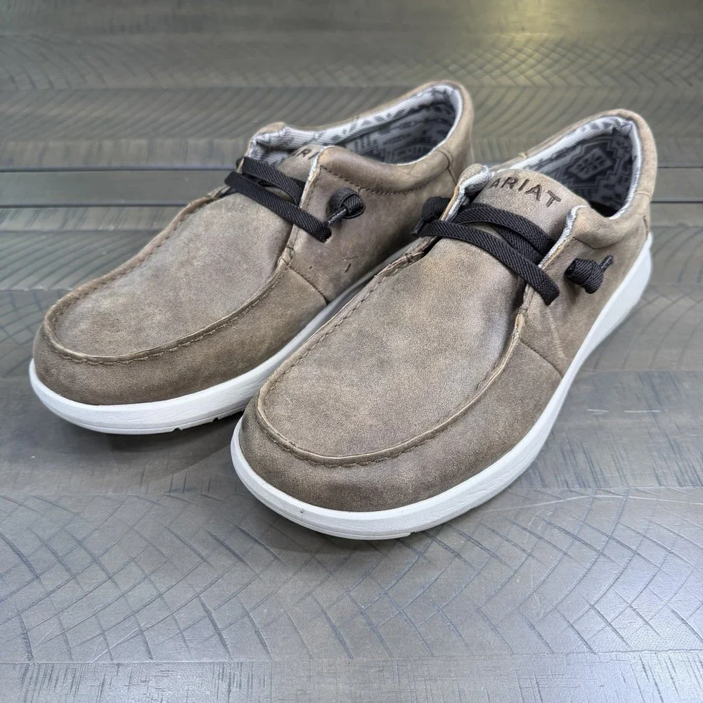 Ariat Hilo Brown Bomber Men's Sz 10 / 43 Moccasin Shoes Brown Slip On Boat Shoes